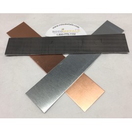 RotoMetals Scientific Electrode Strip Sample Pack, Lead,Zinc Copper 1 inch x 5 inch-Made in USA