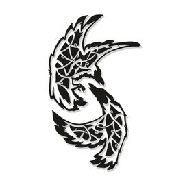 Wall Tattoo Hugin and Munin Black Wotan Ravens Odin 45 x 76 cm #A5706
