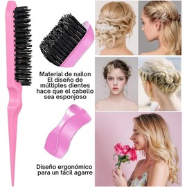 16 Pcs Kit Profesional De Peines Y Cepillos Para Cabello,Juego Completo Para Estilizar Y Herramientas Para Peinado,Ideal Para Mujeres, Hombres, Niños, Peluquería Y Barbería (Negro)