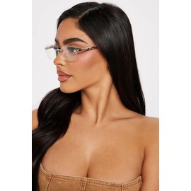 JUDOO Rimless Rectangle Sunglasses for Men Women Fashion Frameless Designer Shades Y2K Square Clear Glasses