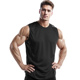 DRSKIN Men's 4 Pack Tank Tops Sleeveless Shirts Athletic Muscle Mesh Dry Fit Gym Training Workout Fitness Bodybuilding (Big-ME-TA (B+WH+N+G), XL)