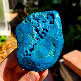 Sublime Gifts Chrysocolla with Malachite Natural Crystal Metaphysical Healing Gemstone Polished Free Formed Chakra Specimen #2A, Green