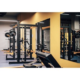 H-A HA Wall-Mounted Activity Mirror with Flat Polished Edge, Home Gym Beveled Workout Room Wall for Fitness, Dancing, Gymnastics, Yoga Horizontally or Vertically (1piece), Silver