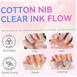Juego de bolígrafos para decoración de uñas, 6 bolígrafos para esmalte uñas Libro de