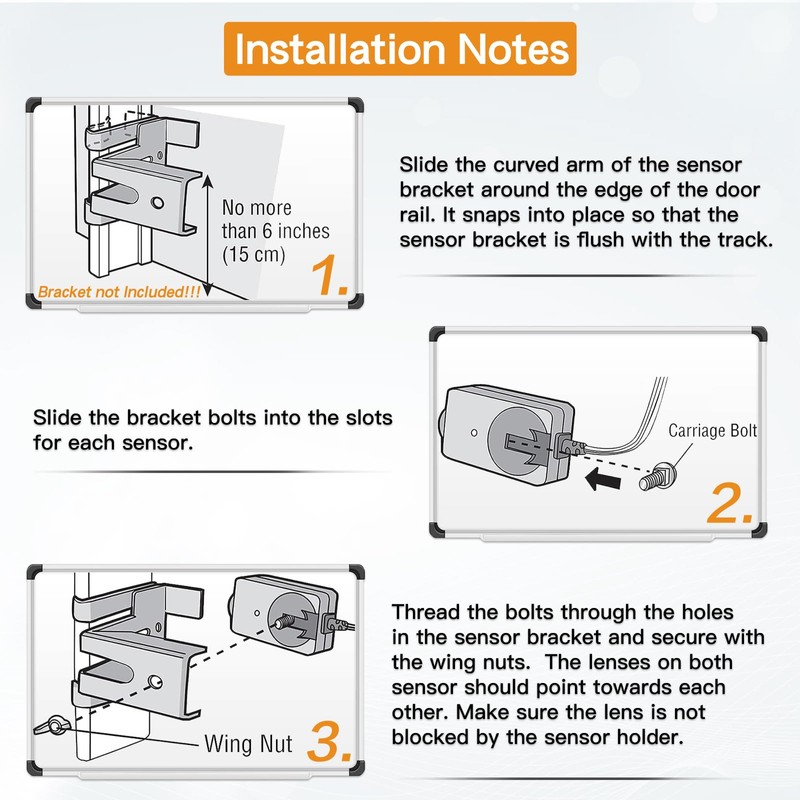 Garage Door Safety Sensor kit- Compatible with Chamberlain/Craftsman/Liftmaster Garage Door