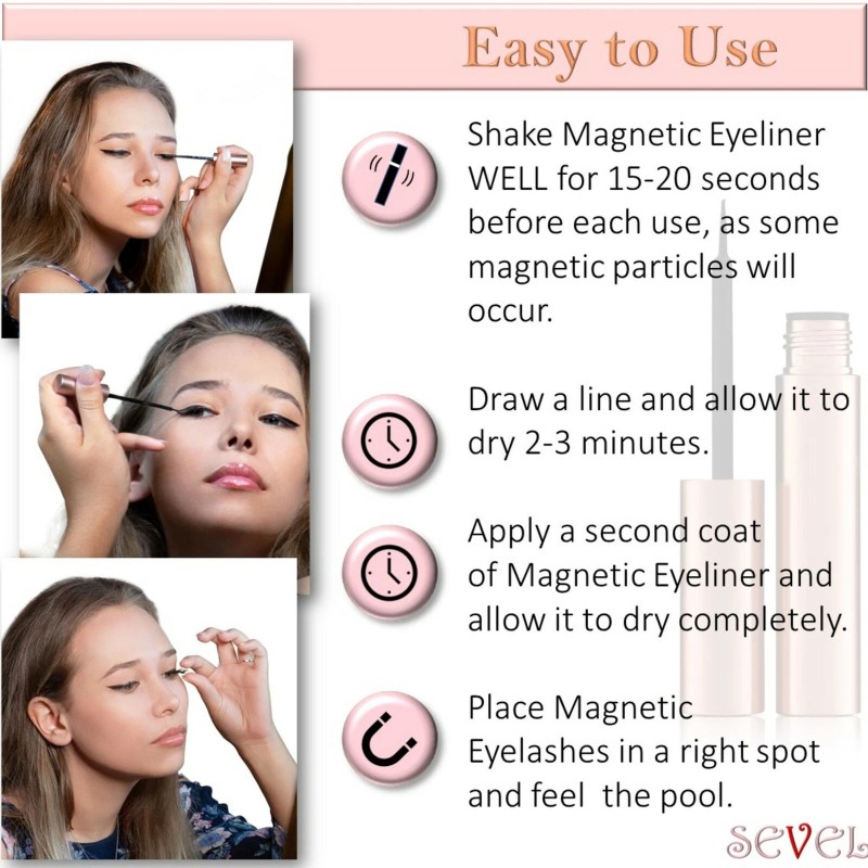 Magnetic Eyelashes Set Magnetic Eyelashes, Magnetic Eyeliner Kit Natural Look.