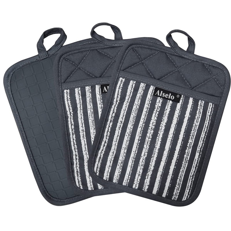 Alselo Silicone Pot Holders Set of 3 Heat Resistant &