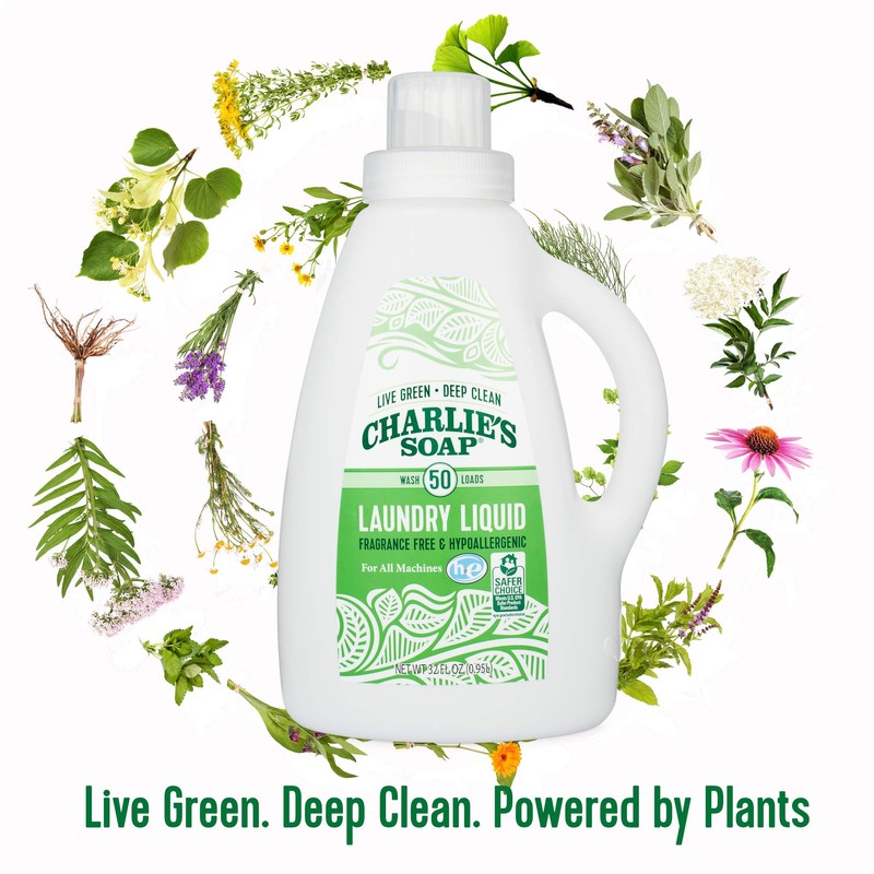 Charlie’s Soap Laundry Liquid (50 Loads, 1 Pack) Natural Deep