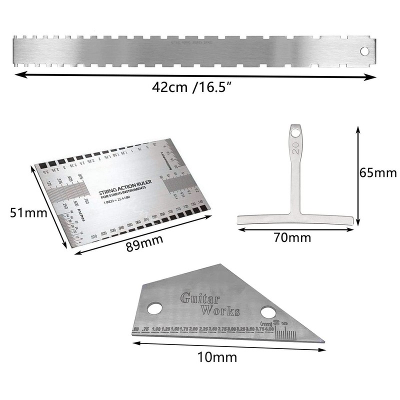 TUOREN 13pcs Guitar Setup Kit Including Guitar Neck Notched Straight