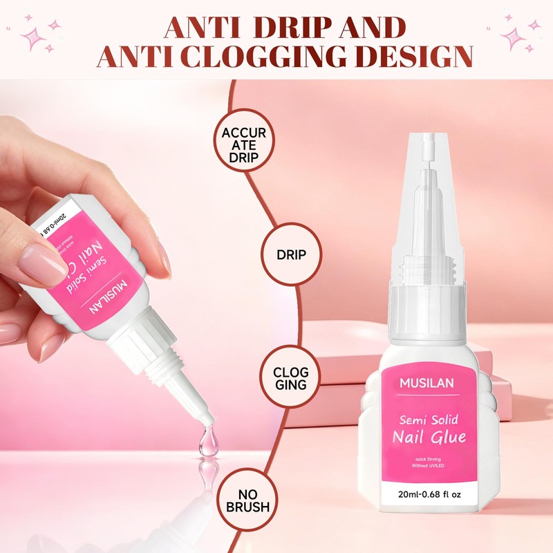 Nail Glue and Glue Remover Kit for Press On Acrylic