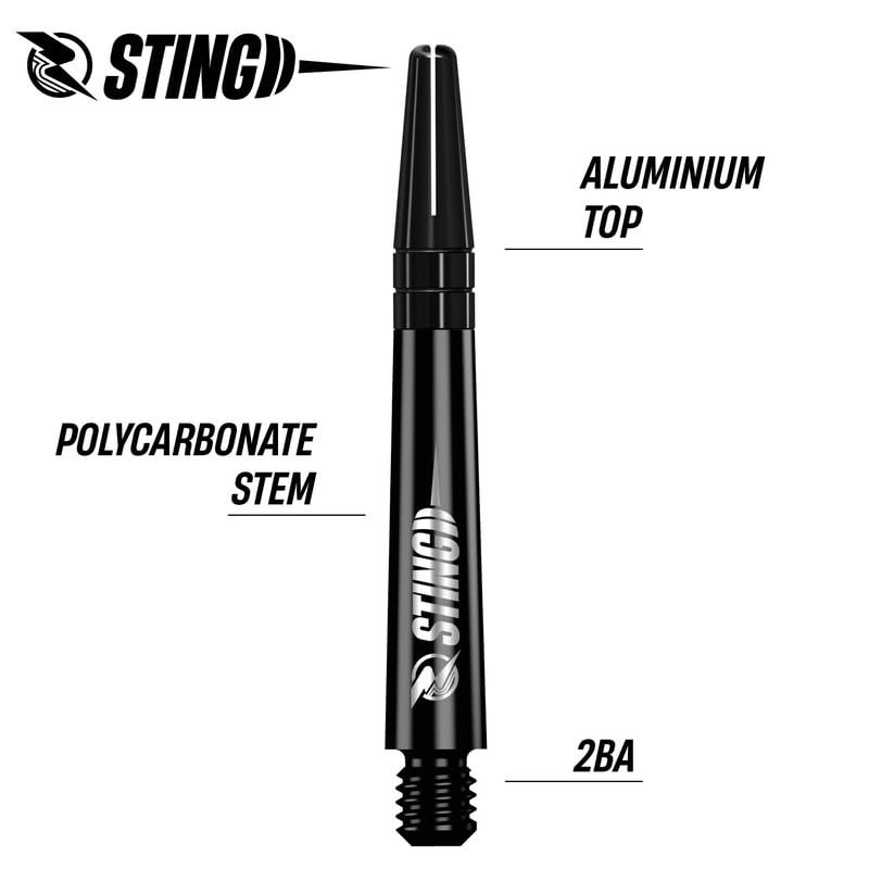 RUTHLESS Sting | Polycarbonate Dart Shafts Solid Black with Black