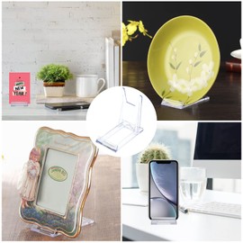 MABAHON 8Pcs Acrylic Plate Stands,Clear Display Stand Adjustable Clear Acrylic Plastic Display Stands Easel Multifunctional Display Holder for Photos, Place Cards, Phones, Books ( 6 x 11.2 x 10.5 cm)