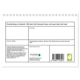 Overlanding on Iceland - With the 4x4 Camper Cross and Across the Island (Desk Calendar 2026 DIN A5 Landscape), CALVENDO Monthly Calendar