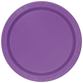 Unique 34474 tableware 7" Round Dessert Plates | Pretty Purple Color Theme | 8ct, Solid, Pack of 8