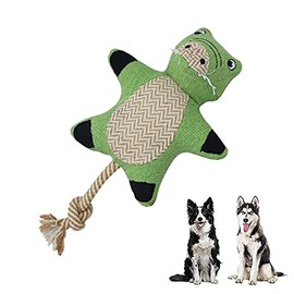PawfectPals Squeaky and Durable Dog Chew Toy with Rope Tail (Alligator)