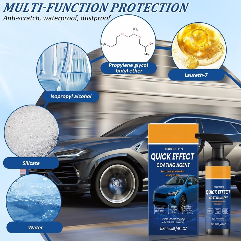 Car Quick Coating Spray, 2-Pack, Advanced Paint Protection, Vehicle Detailing