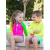 RuffleButts Girls UPF50+ Sun Protection Front Zipper Long Sleeve Rash