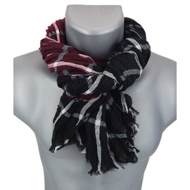 Ella Jonte Men's Scarf Red Bordeaux Black Grey Wide Soft Scarf Viscose, red