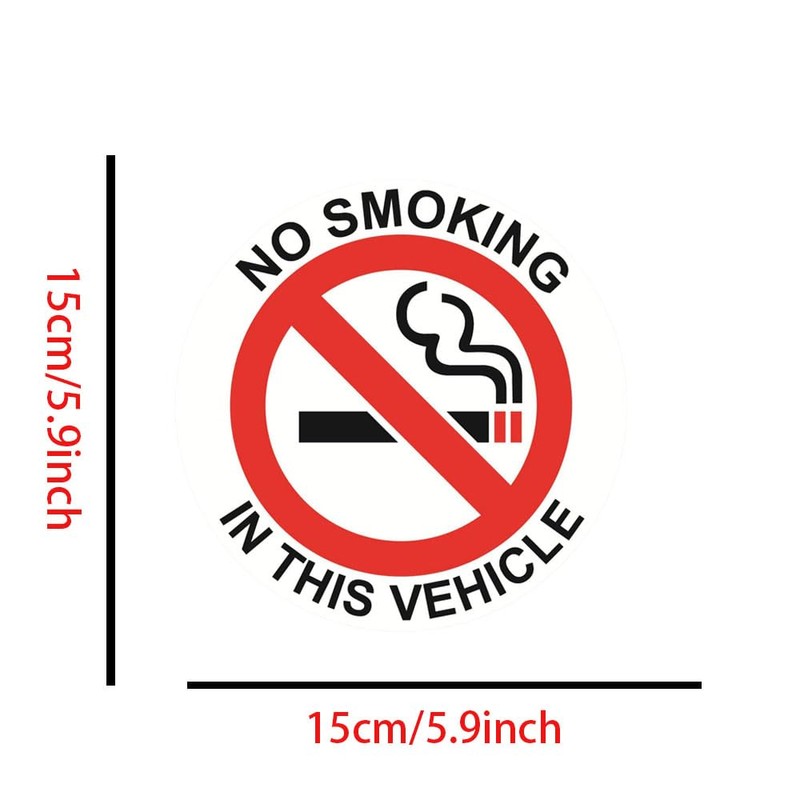 No Smoking Car Stickers 2-Pack – Self Adhesive Vinyl Vehicle