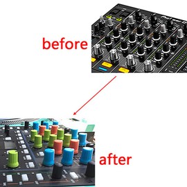 WXYINSPAS 5pcs EQ Rotary Knob Replacement Equalizer Potentiometer Fader Knobs Push Rod Cap for DJ Controller Mixer Console Pioneer DDJ800, DDJ1000, DDJ1000SRT, XDJRR (Mix color Hats-dot)