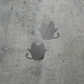 Decal Stickers of Cats (Metallic Silver) (Set of 2) Premium Waterproof Vinyl Decal Stickers for Laptop Smartphone Car Dirt Bike Wall Room Mason Jar Bathtub Door Skateboard - ANDVER1c72213SI