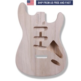 yinfente Diy Electric guitar body SSS pickups Paulownia Unfinished Replacement Project