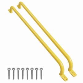 Purife 37'' Long Yellow Playground Equipment Ladder Handle (1 Pair) - Metal Long Grab Handle, Swing Set Grab Bars, Playset Kids Hand Grips, Hand Rail for Treehouse, Jungle Gym, Rock Climbing Wall