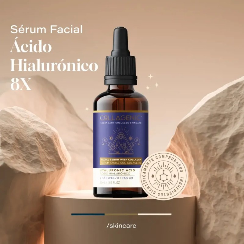 Serum Facial Hidratante 50ml 8x Acido Hialuronico , Colageno