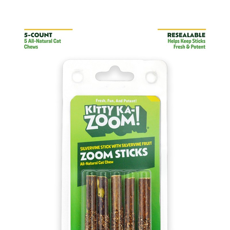 KITTY KA-ZOOM Zoom Sticks - Silvervine Sticks Covered in Silvervine