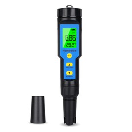 Homcoice PH Meter 4 in 1 TDS EC Temperature, pH Value Tester IP67 Waterproof Pool pH Meter 0.01 High Precision Digital Water Tester Drinking Water with ATC Function