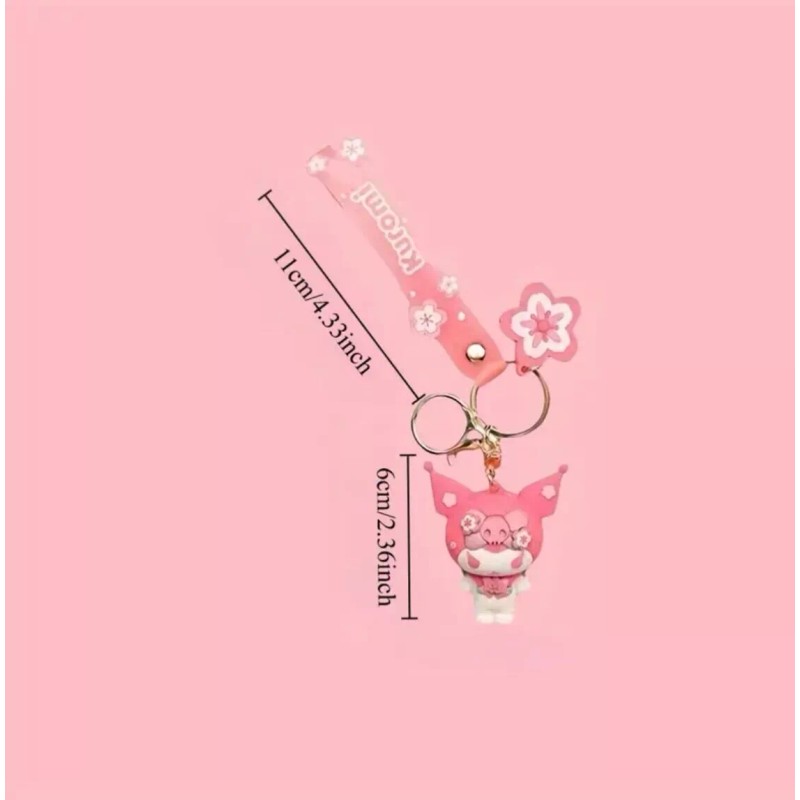 sanrio sakura keychain cherry blossom - Kuromi