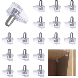 Shelf Dowel Insert, Set of 20, Shelf Brackets, Dowels, Pin Diameter 0.2 inches (5 mm), Shelf Receptors, Inserted Dowels, For Fixing Furniture, Shaft Support, Cabinets, Closets, Bookcases, Metal,