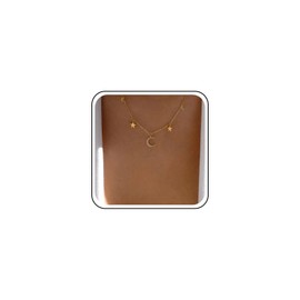 Inilbran Boho Crystal Crescent Moon Choker Necklace Gold Rhinestone Moon Necklace Choker Vintage Star Dangle Necklace Sparkly Cz Moon Pendant Necklace Jewelry for Women and Girls