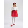 DeFacto Girls' Skirt, red