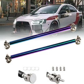 EOHMAK 2PCS Front Bumper Lip Splitter Strut Rod Tie Bars Support Rod Adjustable Compatible with Most Vehicles 3''-8'' (Colorful, 20CM/7.87 inch)