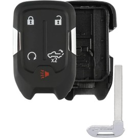 Smart Key Fob Cover Case Shell fit for 2022 2021 2020 2019 Chevy Silverado and GMC Sierra 1500 2500HD 3500HD Keyless Entry Remote Key Fob (Without Chip, 5 Buttons)