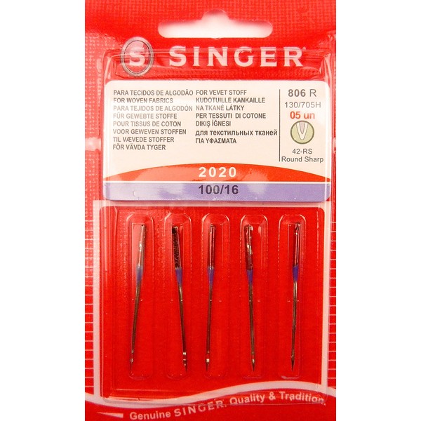 5 original Singer sewing machine needle, size of 100/16, for woven fabrics 130/705, 2020