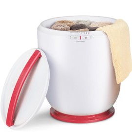 Giantex Towel Warmer Bucket - Hot Towel Warmer for Bathroom Spa, Tabletop Towel Heater with Timer & Auto Shut Off, Fits up to 40"x70" Oversized Towels, Blankets (White & Pink)