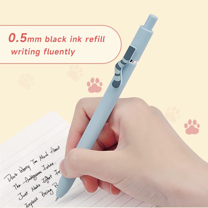 UIXJODO Cat Pens, 4 Pcs 0.5mm Cute Kawaii Black Ink