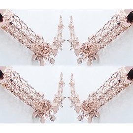 Pack of 4 - Extra Large Rose Gold Chirstmas Foil Garland Decoration - Square Patterned Shape