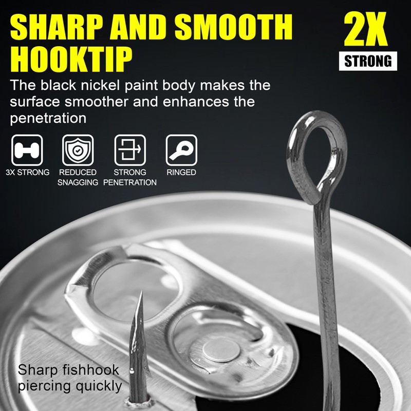 Inline Single Hooks Kit, 185pcs Single Replacement Hooks for Hard