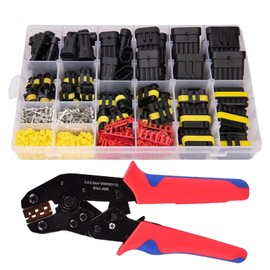 Locisne 240Pcs Waterproof Automotive Wire Connectors, 1/2/3/4/5/6 Male&Female Pin Automotive Wire Connectors Kit with Pliers tool for Car Motorcycle