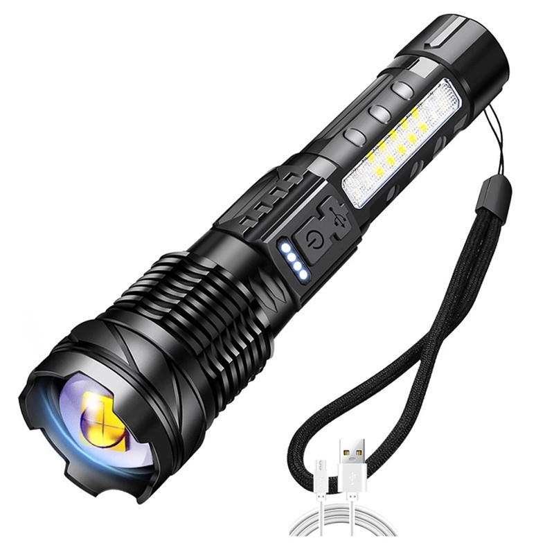 Dual Light Source Flashlight Portable High Brightness Light Outdoor Telescopic