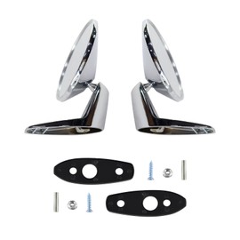 Chrome Door Mirrors Outside Exterior Rearview Compatible With 1966-1975 Dodge Plymouth