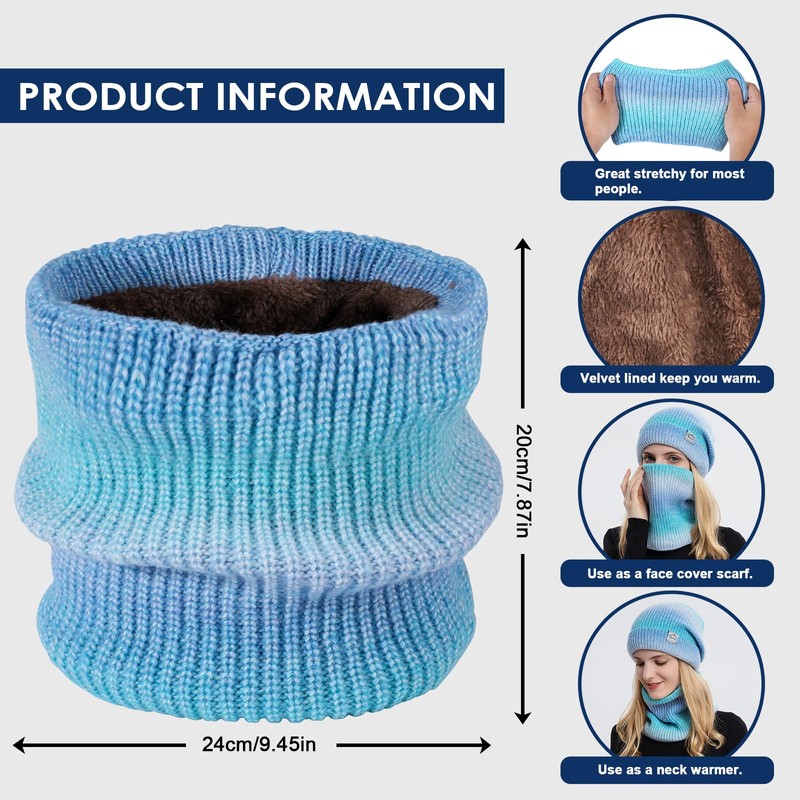 TAGVO Winter Hat and Loop Scarf Women's Winter Warm Hat