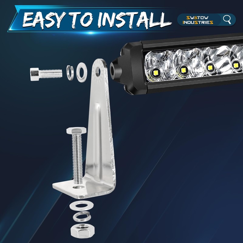 SWATOW INDUSTRIES 2PCS Light Bar Bracket, Universal Single Row LED