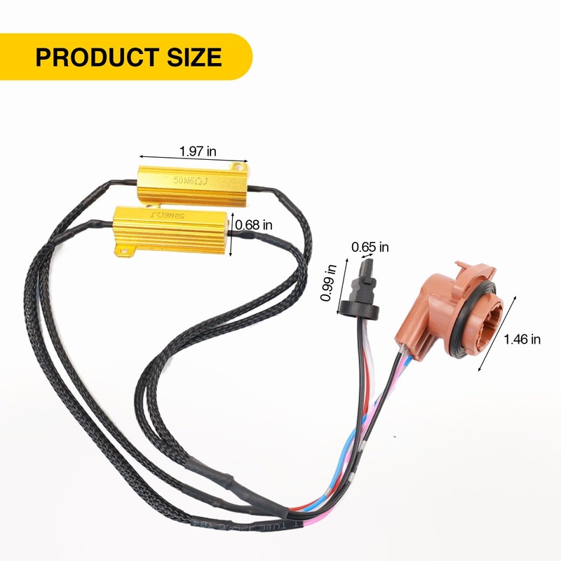 gopupu 2Pcs 3157 4157 T25 Load Resistor Fix Hyper Flash,