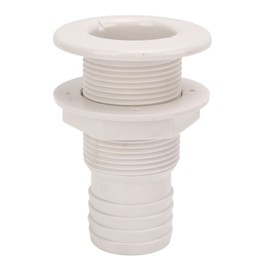 2in Through Hull Fitting Straight Drain Hose Polypropylene Inner Beam Mount for Yachts Campers RVs Trucks