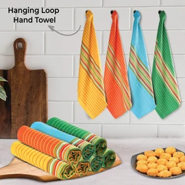Urban Villa Kitchen Towels 100% Cotton Dish Towels for Kitchen(Set of 8)20”x30” Dish Cloths Highly Absorbent Kitchen Linen Set with Hanging Loop Perfect for Drying Dishes Cleaning Towels -Multi Color