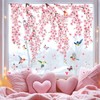 Whaline 9 Sheets Cherry Blossom Floral Window Clings Spring Glass